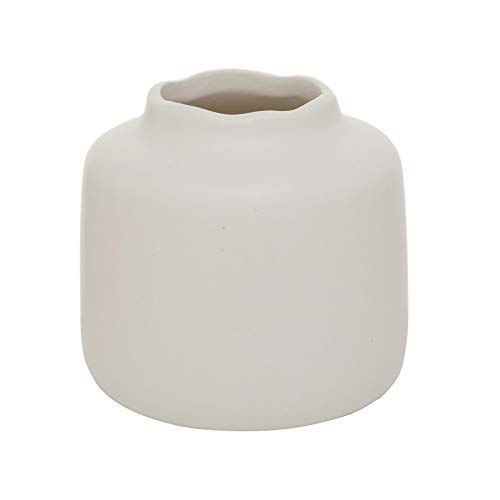 CasaJame 3 - Jarrones decorativos (gres, 9 x 9 cm), color rosa claro y blanco