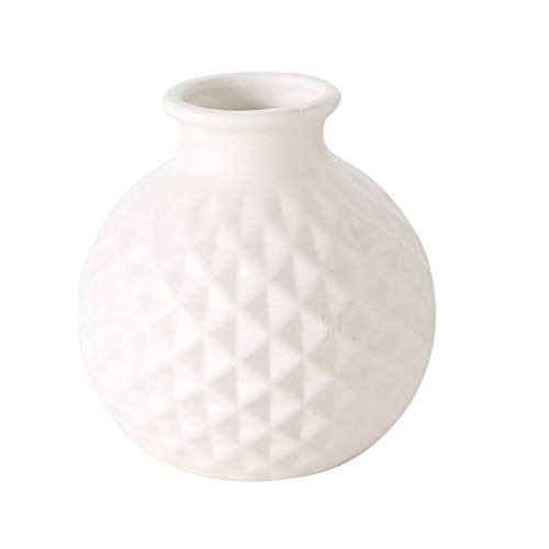 CasaJame 5 - Jarrones decorativos (estructura de piedra, 11 cm), color blanco, rosa y gris claro