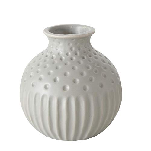 CasaJame 5 - Jarrones decorativos (estructura de piedra, 11 cm), color blanco, rosa y gris claro