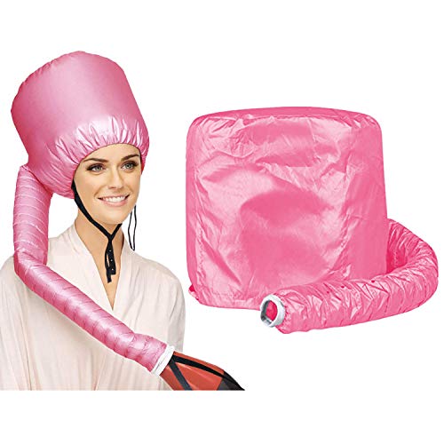 Casco para Secar el Pelo, Wafly Softhood Gorro Secador de Pelo de Viaje Capucha Accesorio para el Pelo para Salon Mujeres Chicas, Largo,Corto, Lliso, pelo Rizado-Rosa,Diámetro de 10,2-Rosado