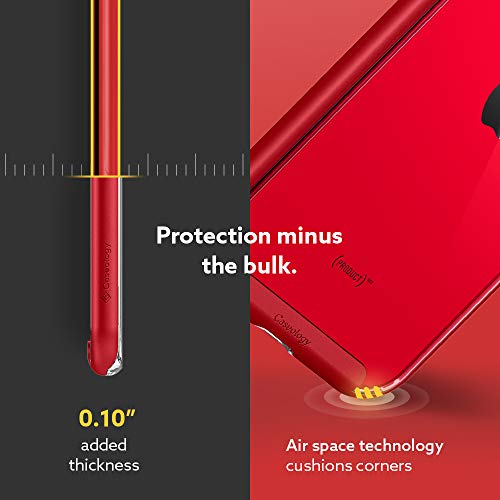 Caseology Skyfall, Funda iPhone SE 2020 / Phone 8 / iPhone 7 Transparente, Bumper Rojo, Carcasa Diseñada iPhone SE 2020/8/7 (Red)