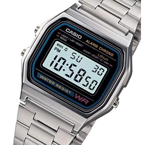 CASIO A158 - Reloj de Pulsera con Correa de Acero Inoxidable