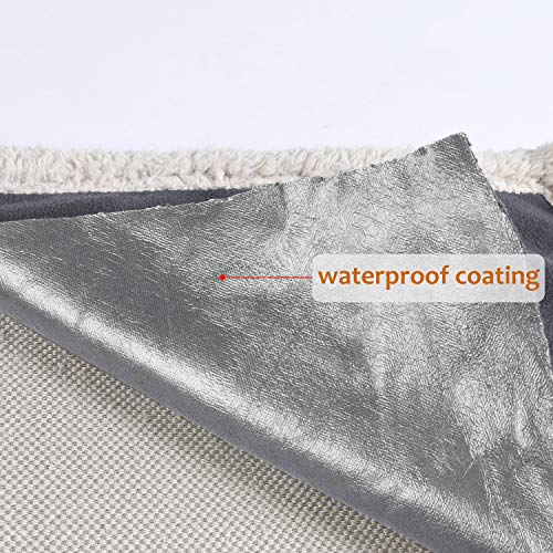 Catalonia - Manta impermeable para muebles, reversible, forro polar de felpa cálida, para canotaje, camping, sofá, cama, sofá o cama, extra grande, poliéster Poliéster. polar, Gris/Tuape, 203 x 229cm