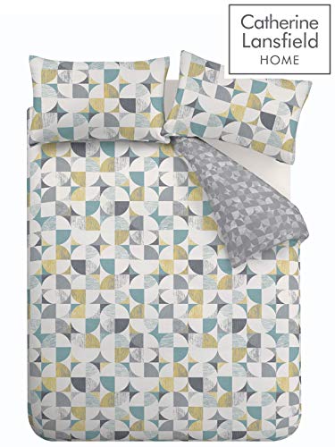Catherine Lansfield Retro Circles Juego de edredón, algodón poliéster, King Duvet Set