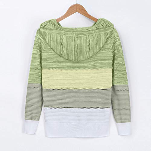 catmoew Mujer Sudadera Tops Chaqueta Suéter Jersey Mujer Otoño Invierno Talla Grande Hoodie Sudadera Suelto Sólido Manga Larga con Capucha Tejido de Punto Oversize S-5XL