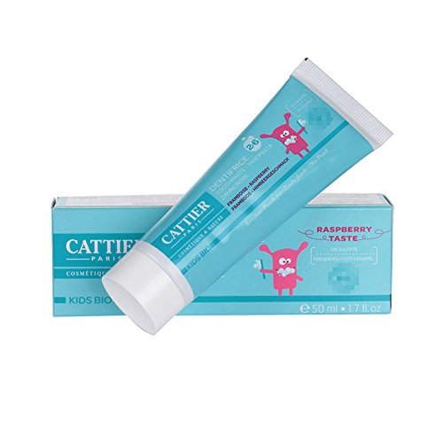 Cattier pasta de dientes para niños de 2-6 años Sabor Frambuesa 50 ml Juego de 2