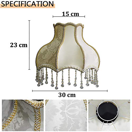 CattleBie 30cm retro del paño de lino Tela palacio colgante Pantallas de iluminación especial for E27, Ronda, 100% pura pantalla de lámpara colgante de la mano de lámparas de mesa, lámpara de pie, lám