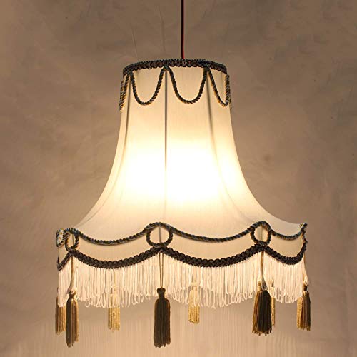 CattleBie 45cm retro del paño de lino Tela palacio colgante Pantalla Ronda, 100% pura pantalla de lámpara colgante de la mano de lámparas de mesa, lámparas de pie, lámparas de pared, especial for E27,