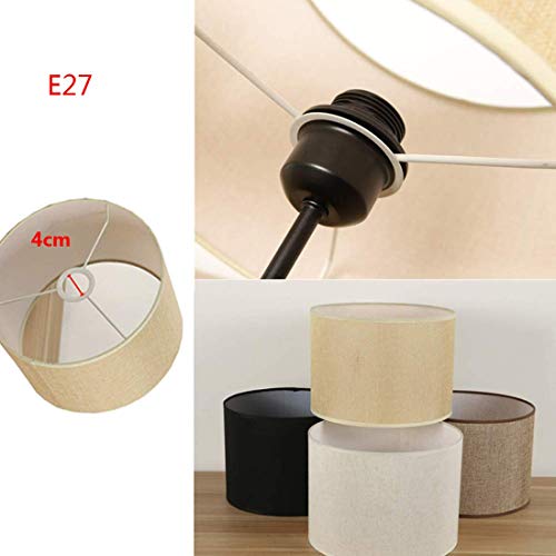 CattleBie Light Shade tambor, Clamp Pantalla, Pantalla de lino, especial for E27, beige, marrón, crema, Negro Ronda de la lámpara de techo Pantallas de iluminación.(22-42CM) de peso pesado, paquete de