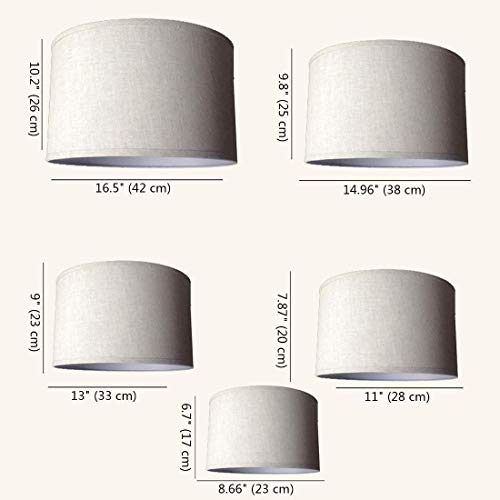 CattleBie Light Shade tambor, Clamp Pantalla, Pantalla de lino, especial for E27, beige, marrón, crema, Negro Ronda de la lámpara de techo Pantallas de iluminación.(22-42CM) de peso pesado, paquete de