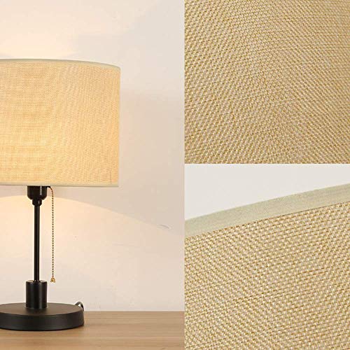 CattleBie Tambor de luz de Sombra, Clamp Pantalla, Lino Pantalla, Especial for E27, Beige, marrón, Crema, lámpara de Techo Negro Ronda Pantalla.(22-42CM) de Peso Pesado