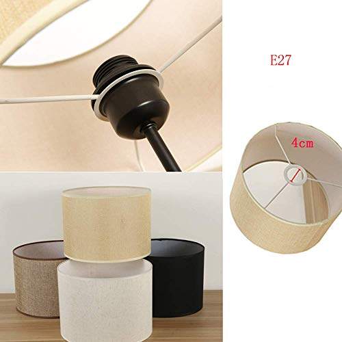 CattleBie Tambor de luz de Sombra, Clamp Pantalla, Lino Pantalla, Especial for E27, Beige, marrón, Crema, lámpara de Techo Negro Ronda Pantalla.(22-42CM) de Peso Pesado