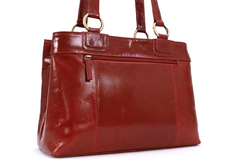 CATWALK COLLECTION - BELLSTONE - Bolso al hombro estilo shopper - Cuero vintage - Grande - Rojo