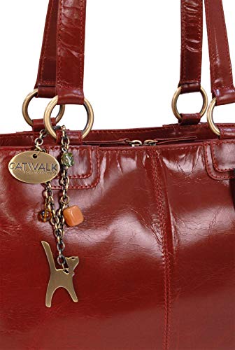 CATWALK COLLECTION - BELLSTONE - Bolso al hombro estilo shopper - Cuero vintage - Grande - Rojo