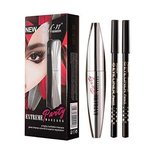 CawBing Mascara Eyeliner Set Mor impermeable rápido Drng maquillaje pestañas
