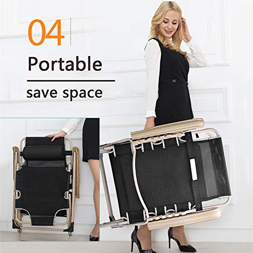 CDDQ Sillas de tumbona plegables, sillón cero gravedad, reclinables ligeras, carga máxima de 570 lb, cómodo, apto para terraza, patio, camping, jardín, piscina