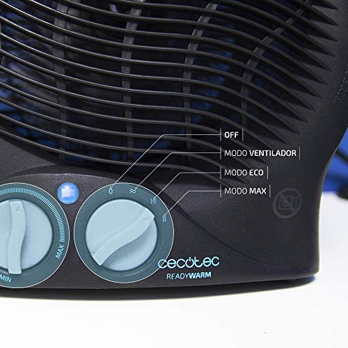 Cecotec 9500 Force Ready Warm - Calefactor Vertical, 3 Modos, Termostato Regulable, Protección Sobrecalentamiento, Sistema Antivuelco, 2000 W