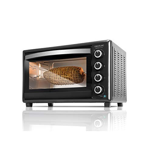 Cecotec Bake&Toast 750 Gyro - Horno Conveccion Sobremesa, 2000 W, 12 Modos, Temperatura hasta 230ºC y Tiempo hasta 60 Minutos, Incluye Accesorio Rustidor con pinzas, Capacidad 46L 37x57x39cm