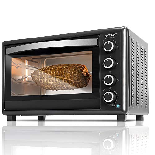 Cecotec Bake&Toast 750 Gyro - Horno Conveccion Sobremesa, 2000 W, 12 Modos, Temperatura hasta 230ºC y Tiempo hasta 60 Minutos, Incluye Accesorio Rustidor con pinzas, Capacidad 46L 37x57x39cm