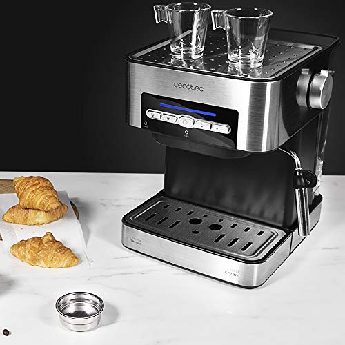 Cecotec Cafetera Express Digital Power Espresso Matic para Espresso y Cappuccino, de 20 Bares, 850 W y Vaporizador Orientable.
