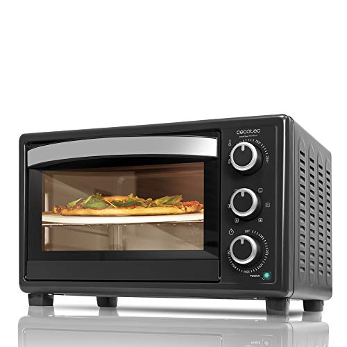 Cecotec Horno de convección con piedra para pizza.Multifunción de sobremesa con 26 litros. Ideal para pizzas. Cocina por convección.Luz interior y puerta con doble cristal. 1500 W. Bake&Toast 570