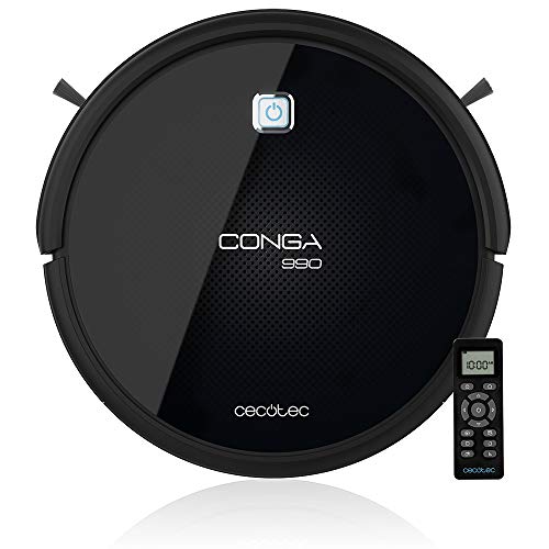 Cecotec Robot Aspirador Conga 990 Vital. Friega, aspira, Barre y Pasa la mopa, 1400 Pa, Programable, Tanque Mixto, 6 Modos, Autonomía de 160 mins, Navegación Inteligente, Mando a Distancia. 