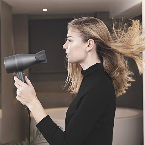 Cecotec Secador de pelo Ionico Bamba IoniCare 5500 PowerStyle, de diseño con motor AC, de gran caudal de aire, con iones reales, sistema Perfect Colour, con difusor y accesorios profesionales (Gris)