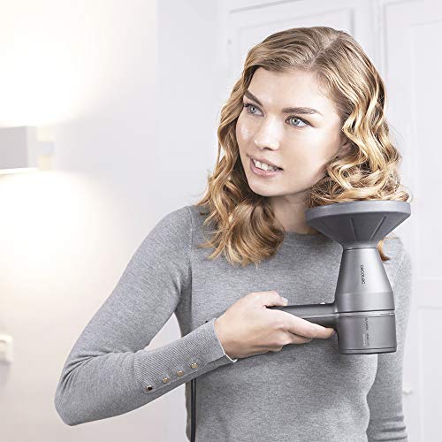 Cecotec Secador de pelo Ionico Bamba IoniCare 5500 PowerStyle, de diseño con motor AC, de gran caudal de aire, con iones reales, sistema Perfect Colour, con difusor y accesorios profesionales (Gris)