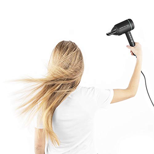 Cecotec Secador de pelo iónico Bamba IoniCare 6000 RockStar Ice. Motor digital,1800 W de potencia, 6 ajustes de temperatura,control inteligente del calor