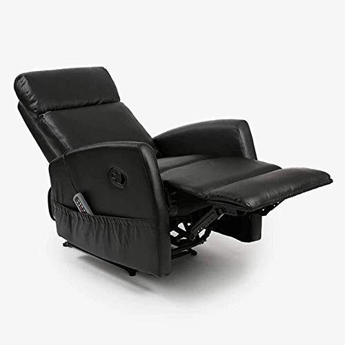 Cecotec Sillón Relax de Masaje Compact, Función Calor, 5 Programas, 3 Intensidades, 8 Motores, Mando de Control, Bolsillo portaobjetos, Polipiel, Negro
