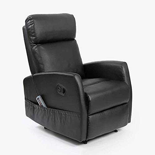 Cecotec Sillón Relax de Masaje Compact, Función Calor, 5 Programas, 3 Intensidades, 8 Motores, Mando de Control, Bolsillo portaobjetos, Polipiel, Negro