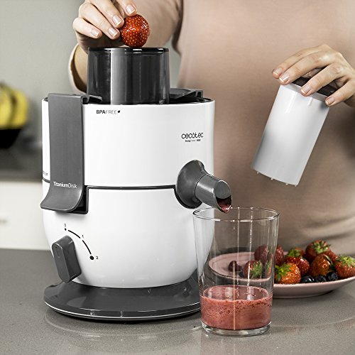 Cecotec StrongTitanium 19000 - Licuadora Orbital , Recubrimiento de Titanio en el Disco, Canal de Entrada XL, 650W Potencia máxima, Color Blanco