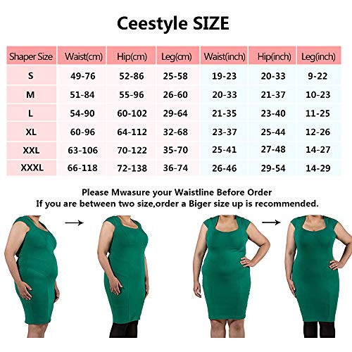 Ceestyle Faja Reductora Braguita Moldeadora Adelgazante Faja Pantalón Cintura Alta Body Moldeador Abdomen Shapewear Lenceria Mujer (Negro, XL)