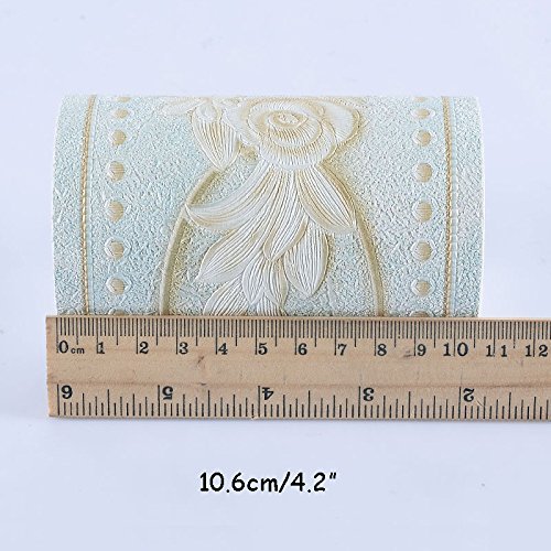 Cenefa de papel pintado impermeable, de Da Jia Inc, en rollo de 10 x 500 cm, con diseño tridimensional, retirable, autoadhesiva, de para decoración de cocinas, baños y azulejos