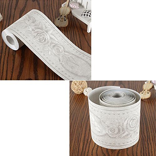 Cenefa de papel pintado impermeable, de Da Jia Inc, en rollo de 10 x 500 cm, con diseño tridimensional, retirable, autoadhesiva, de para decoración de cocinas, baños y azulejos