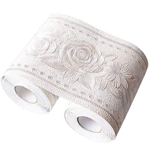 Cenefa de papel pintado impermeable, de Da Jia Inc, en rollo de 10 x 500 cm, con diseño tridimensional, retirable, autoadhesiva, de para decoración de cocinas, baños y azulejos