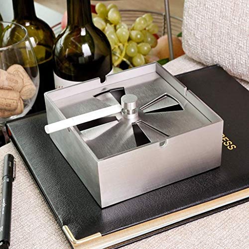 Cenicero De Puros, Cenicero de acero inoxidable Cenicero Inicio Melón caja de almacenamiento Peel, Decoración de junta rotativa a prueba de viento Estudio Bar creativo, moda WXIFEID regalo (Color: Pla