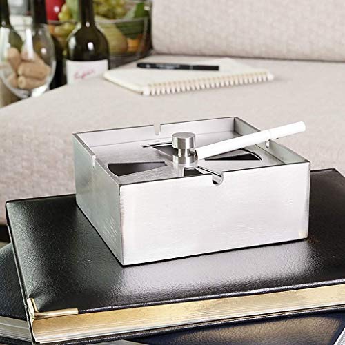 Cenicero De Puros, Cenicero de acero inoxidable Cenicero Inicio Melón caja de almacenamiento Peel, Decoración de junta rotativa a prueba de viento Estudio Bar creativo, moda WXIFEID regalo (Color: Pla
