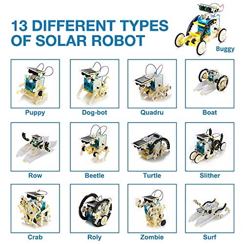 CENOVE Juguetes para niños con Robots solares Stem 12 en 1, experimentos de construcción con energía Solar para niños de 8 a 10+ años