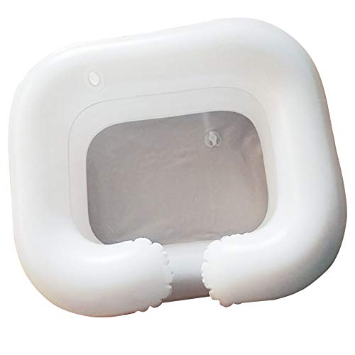 Centeraly - Lavabo hinchable portátil con tubo de drenaje, lavar el pelo en la cama, sistema de ducha para ancianos, lesionados, discapacitados, No nulo, Blanco, Tamaño libre