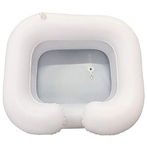 Centeraly - Lavabo hinchable portátil con tubo de drenaje, lavar el pelo en la cama, sistema de ducha para ancianos, lesionados, discapacitados, No nulo, Blanco, Tamaño libre