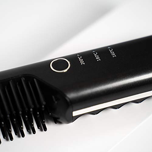 Cepillo alisador de barba para hombres – eléctrico, inalámbrico, peine de aseo ideal para juegos y kits de regalo masculinos – Alisador de cabello para hombre