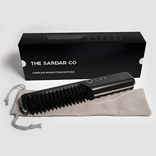 Cepillo alisador de barba para hombres – eléctrico, inalámbrico, peine de aseo ideal para juegos y kits de regalo masculinos – Alisador de cabello para hombre