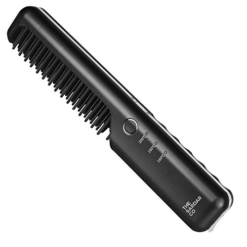 Cepillo alisador de barba para hombres – eléctrico, inalámbrico, peine de aseo ideal para juegos y kits de regalo masculinos – Alisador de cabello para hombre