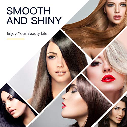 Cepillo Alisador de Pelo Ceramica,Cepillo Alisador Iónico Eléctrico Peine Alisador de Cabello Pelo Profesional (con Tecnología Iónica,5 Temperatura 120℃-200℃,30 Minutos Cierre Automático Seguridad)