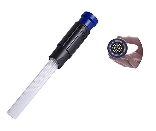 Cepillo aspirador universal, cepillo de limpieza multifunción,Automático, Ahorre tiempo y esfuerzo accesorio para aspiradora, con 30 pajitas flexibles para teclado, cajón, automóvil, esquina(Azul)