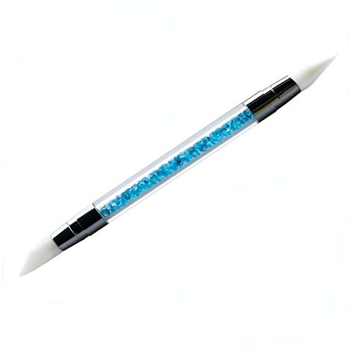 Cepillo de caucho de silicona, herramienta de arte para uñas, con 2 puntas de caucho de silicona diferentes