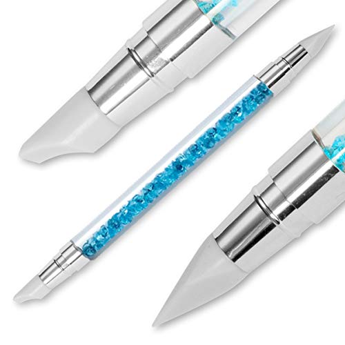 Cepillo de caucho de silicona, herramienta de arte para uñas, con 2 puntas de caucho de silicona diferentes