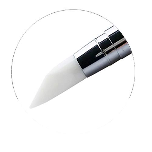 Cepillo de caucho de silicona, herramienta de arte para uñas, con 2 puntas de caucho de silicona diferentes