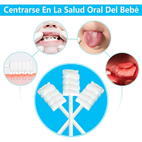 Cepillo de Dientes Bebé, Cepillo de dientes para bebés para limpiar la lengua gasa desechable, Cuidado bucal del bebé, Libre de BPA, Cepillo de Dientes Para Niños/Infantil, Portátil, 40 PCS